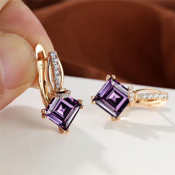 hoop & huggie charm multicolor square stone earrings female luxury rainbow crystal rose gold color engagement for women, Golden;silver
hoop & huggie charm multicolor square stone earrings female luxury rainbow crystal rose gold color engagement for women, Golden;silver