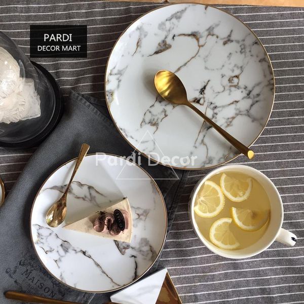 dishes & plates american style gilt edged marble golden plate dinner plate/ steak dish / dessert 1pc/lot
dishes & plates american style gilt edged marble golden plate dinner plate/ steak dish / dessert 1pc/lot