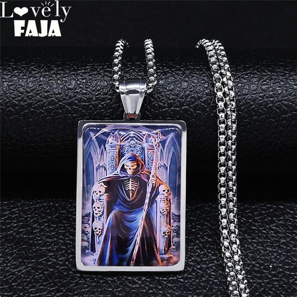fashion death scythe skull stainless steel glass geometry chain necklace men silver color jewelry colier homme n5227s03 pendant necklaces
fashion death scythe skull stainless steel glass geometry chain necklace men silver color jewelry colier homme n5227s03 pendant necklaces