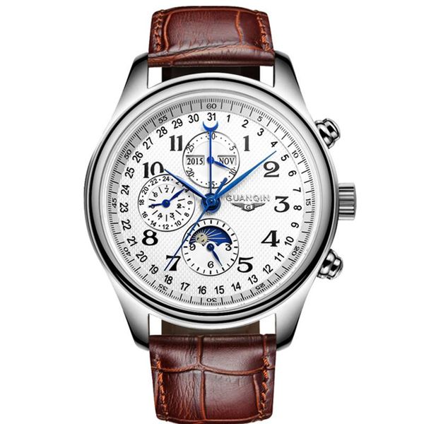 automatic watch mechanical sapphire men's watches business waterproof clock men relogio masculino wristwatches, Slivery;brown
automatic watch mechanical sapphire men's watches business waterproof clock men relogio masculino wristwatches, Slivery;brown