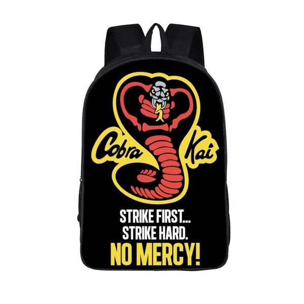 backpack rock cobra kai no mercy print for teenager school bags waterproof mochila feminina men lapbackpacks
backpack rock cobra kai no mercy print for teenager school bags waterproof mochila feminina men lapbackpacks