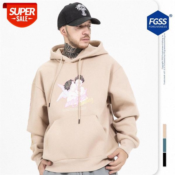 autumn and winter original national tide angel couple loose plus velvet hooded sweater men's brand #m99u, Black
autumn and winter original national tide angel couple loose plus velvet hooded sweater men's brand #m99u, Black