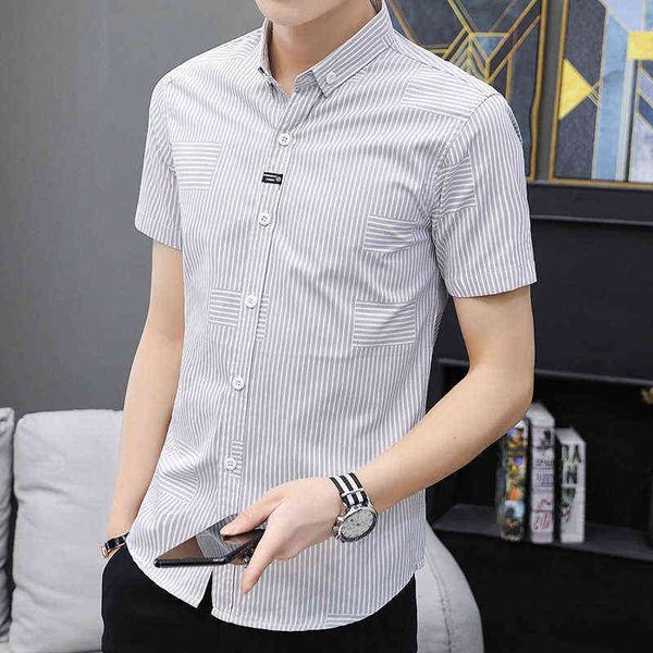 groom shirt striped short sleeve korean fashion handsome summer casual cloth men's slim formal inch shirt, Black
groom shirt striped short sleeve korean fashion handsome summer casual cloth men's slim formal inch shirt, Black