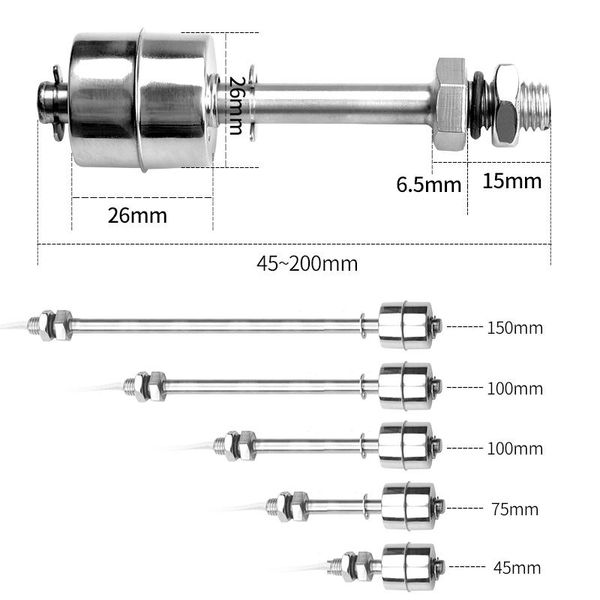 flow sensors water level controller float switch homoeothermy resistant 304 stainless steel tower sensor 200mm
flow sensors water level controller float switch homoeothermy resistant 304 stainless steel tower sensor 200mm