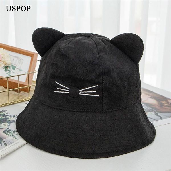 women autumn hats suede bucket female embroidered cat sun wide brim, Blue;gray
women autumn hats suede bucket female embroidered cat sun wide brim, Blue;gray