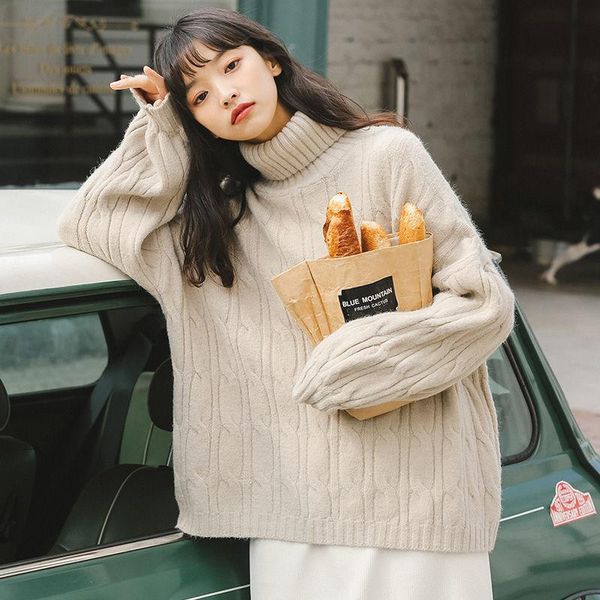 women's sweaters winter thick turtle-neck jumper women warm knittwear sweater solid colour loose basic autumn femal pullover all matche, White;black
women's sweaters winter thick turtle-neck jumper women warm knittwear sweater solid colour loose basic autumn femal pullover all matche, White;black