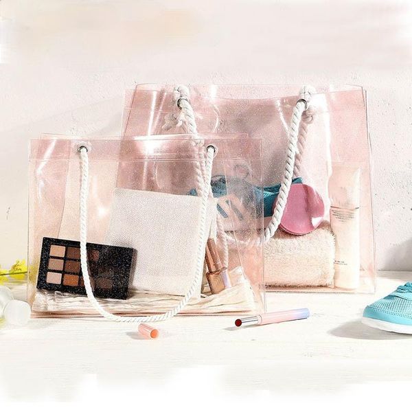 women daily use tote female pvc transparent storage shopping bags large capacity fashion shoulder beach bag travel handbag
women daily use tote female pvc transparent storage shopping bags large capacity fashion shoulder beach bag travel handbag