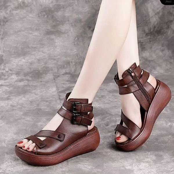 sandals women summer casual wedges shoes ladies vintage high-soft leather platform sandalias black mujer sapato 2021
sandals women summer casual wedges shoes ladies vintage high-soft leather platform sandalias black mujer sapato 2021