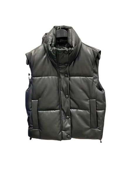 women's vests black warm vest jacket women casual zipper faux leather coat punk korean outwear 2021, Black;white
women's vests black warm vest jacket women casual zipper faux leather coat punk korean outwear 2021, Black;white
