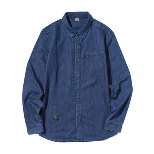 men's casual shirts long-sleeved denim for men korean style slim fit male spring fall outwear hip hop streetwear, White;black
men's casual shirts long-sleeved denim for men korean style slim fit male spring fall outwear hip hop streetwear, White;black