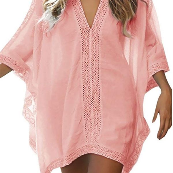 women's plus size t shirt straight cotton stitching lace sun protection bikini each large swimsuit cover
women's plus size t shirt straight cotton stitching lace sun protection bikini each large swimsuit cover
