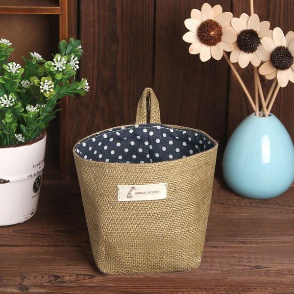 storage bags selling polka dot small sack cloth hanging non woven basket retro simple home decoration
storage bags selling polka dot small sack cloth hanging non woven basket retro simple home decoration