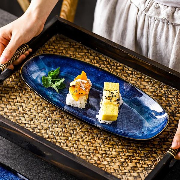 blue fish plate household steamed fruit dish tray large serving glaze color sushi for kitchen bowls
blue fish plate household steamed fruit dish tray large serving glaze color sushi for kitchen bowls