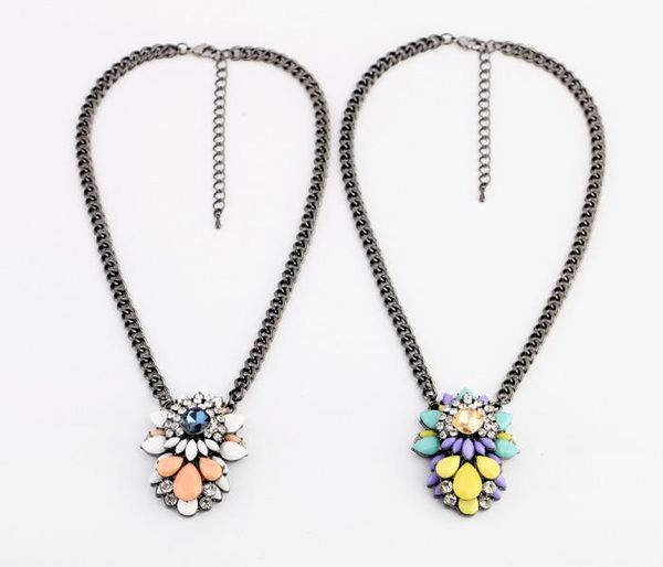 pendant necklaces 2 colors imitation gemstone necklace jewelry for women friend sweet bohemian accessories, Silver
pendant necklaces 2 colors imitation gemstone necklace jewelry for women friend sweet bohemian accessories, Silver