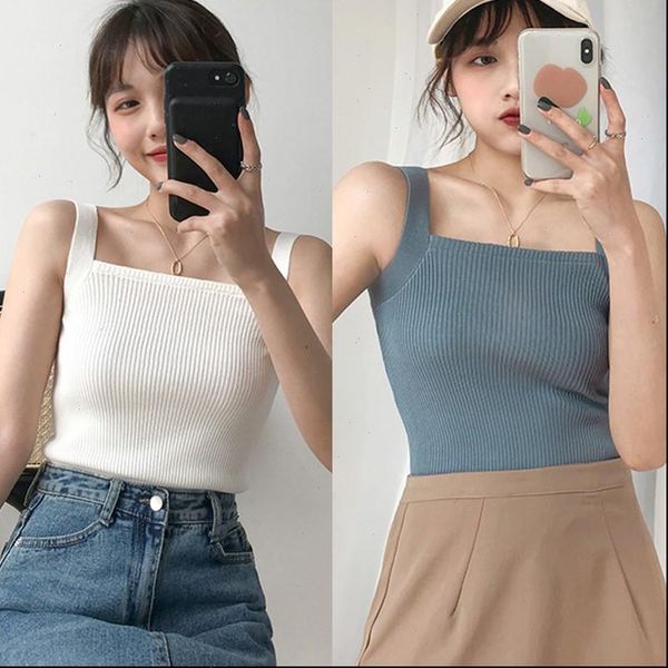 womens women tanks square collar solid color sleeveless vest summer sweet ladies knitted bottoming tank drop, White
womens women tanks square collar solid color sleeveless vest summer sweet ladies knitted bottoming tank drop, White
