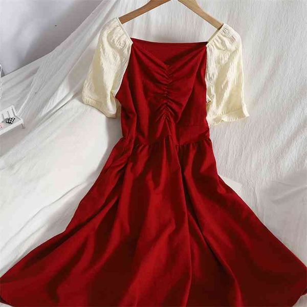 summer arrival women vintage shirring v-neck medium long dress ladies short sleeve contrast stitching dresses 210430, Black;gray
summer arrival women vintage shirring v-neck medium long dress ladies short sleeve contrast stitching dresses 210430, Black;gray