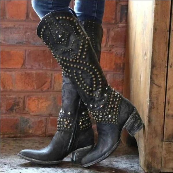 boots women knee high mid heels chaussure vintage pu leather gladiator pointed toe western shoes woman zapatos mujer sapatod1348, Black
boots women knee high mid heels chaussure vintage pu leather gladiator pointed toe western shoes woman zapatos mujer sapatod1348, Black