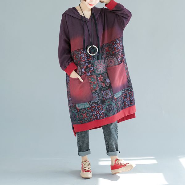 johnature autumn floral print hooded sweater dress casual vintage patchwork pockets long sleeve plus size women dresses 210521, Black;gray
johnature autumn floral print hooded sweater dress casual vintage patchwork pockets long sleeve plus size women dresses 210521, Black;gray