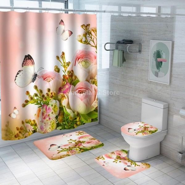 shower curtains pink butterfly curtain flower with non slip rug mat bathroom waterproof polyester hooks
shower curtains pink butterfly curtain flower with non slip rug mat bathroom waterproof polyester hooks