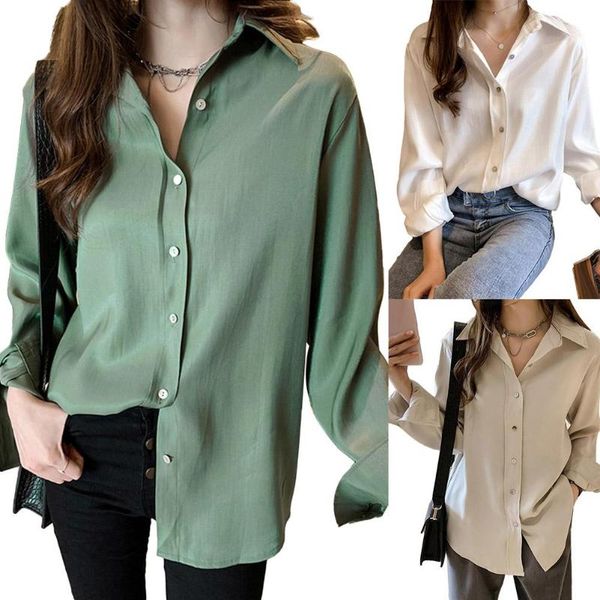 women's blouses & shirts 2021 long sleeve autumn vintage satin silk blouse for women elegant korean style v neck, White
women's blouses & shirts 2021 long sleeve autumn vintage satin silk blouse for women elegant korean style v neck, White