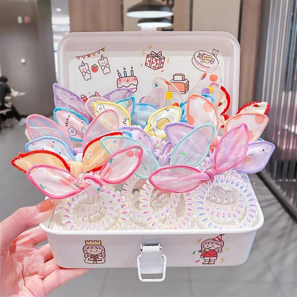 hair accessories girls ears of the bow elastic telephone line circle sweet hairbands tie headband fashion, Slivery;white 
hair accessories girls ears of the bow elastic telephone line circle sweet hairbands tie headband fashion, Slivery;white