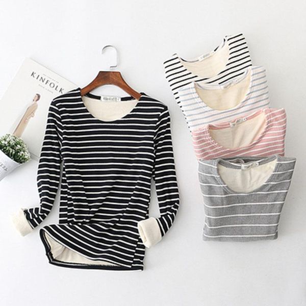 women's sweaters winter womens plus velvet legging shirts size thick warm female striped slim pullovers a473, White;black
women's sweaters winter womens plus velvet legging shirts size thick warm female striped slim pullovers a473, White;black