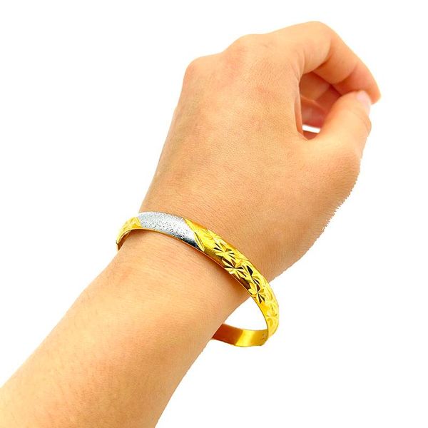 bangle 1pcs/lot dubai gold color bangles for women men ethiopian two-tone bracelets african jewelry saudi arabic wedding bride gift, Black
bangle 1pcs/lot dubai gold color bangles for women men ethiopian two-tone bracelets african jewelry saudi arabic wedding bride gift, Black