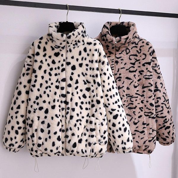 women's fur & faux lucyever 2021 winter leopard print plush jacket women thicken add cotton warm coat casual furry jackets female, Black
women's fur & faux lucyever 2021 winter leopard print plush jacket women thicken add cotton warm coat casual furry jackets female, Black