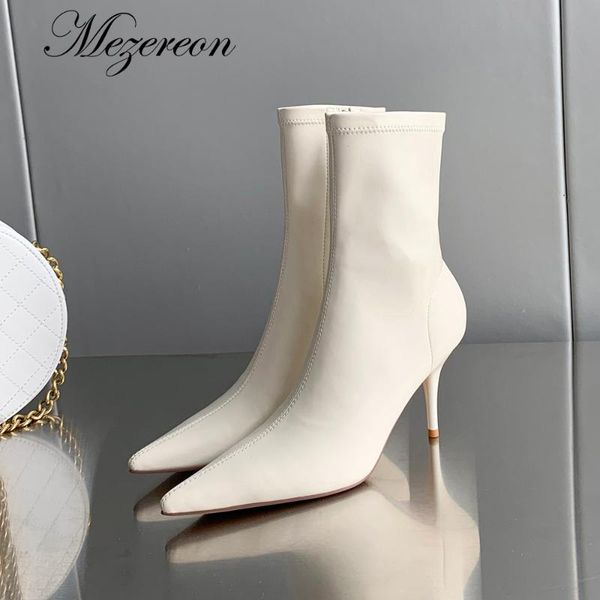 boots mezereon not casual leather shoes high heel women's ankle pointed toe female women zipper botines mujer, Black
boots mezereon not casual leather shoes high heel women's ankle pointed toe female women zipper botines mujer, Black