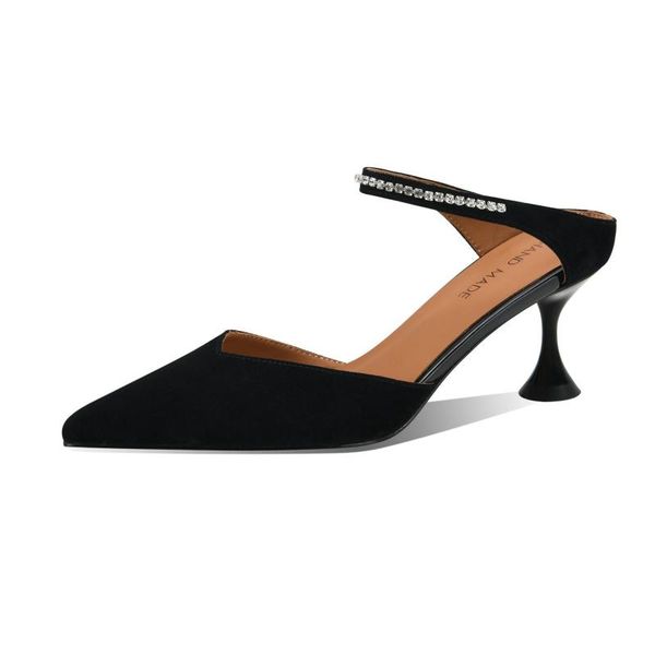 sandals natural leather pointed toe slip on stiletto high heels beading crystal party mules feminine style women l02, Black
sandals natural leather pointed toe slip on stiletto high heels beading crystal party mules feminine style women l02, Black