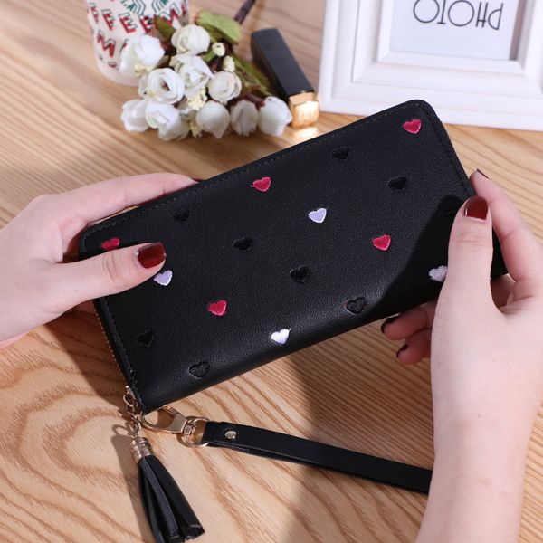 womens handbag simple tassel long girl student wallet personality clutch bag for phone coin purse cardholder, Red;black
womens handbag simple tassel long girl student wallet personality clutch bag for phone coin purse cardholder, Red;black