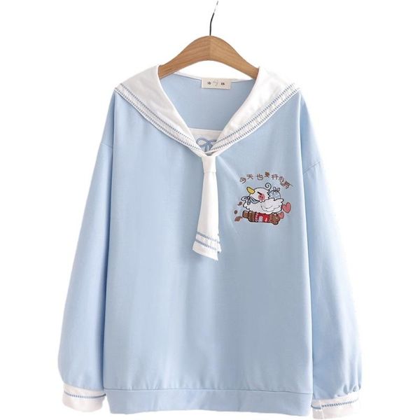 women's hoodies & sweatshirts women cartoon embroidery tie collar 2021 autumn long sleeve cotton pullover tracksuits sweet female, Black
women's hoodies & sweatshirts women cartoon embroidery tie collar 2021 autumn long sleeve cotton pullover tracksuits sweet female, Black