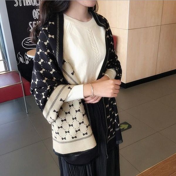 2021 bowknot double-sided scarf women autumn and winter imitation cashmere shawl, Blue;gray
2021 bowknot double-sided scarf women autumn and winter imitation cashmere shawl, Blue;gray
