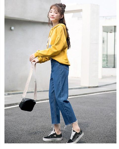 women's jeans women autumn straight ankle-length boyfriend casual wide leg pants fake zippers high waist denim harem, Blue
women's jeans women autumn straight ankle-length boyfriend casual wide leg pants fake zippers high waist denim harem, Blue