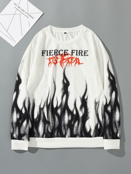 men fire & letter graphic sweatshirt p7tq#, Black
men fire & letter graphic sweatshirt p7tq#, Black