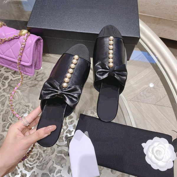 slippers women's shoes round toes flats genuine leather for woman summer 34-40, Black
slippers women's shoes round toes flats genuine leather for woman summer 34-40, Black