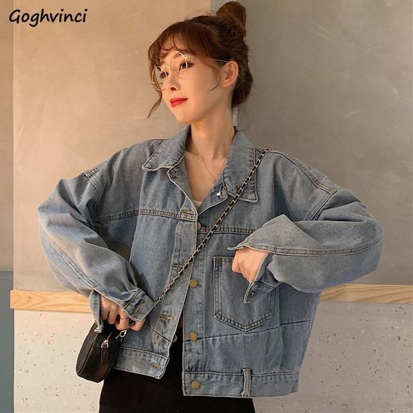 women's jackets basic women denim turn-down collar pockets short womens outwear single-breasted all-match students vintage chic, Black;brown
women's jackets basic women denim turn-down collar pockets short womens outwear single-breasted all-match students vintage chic, Black;brown