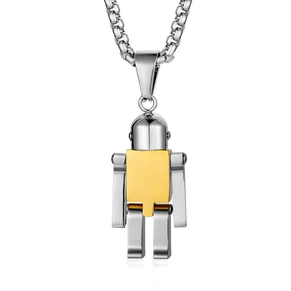 titanium steel movable robot pendant necklace for men korean style hip hop hipster sweater box chain mechanical design necklaces, Silver
titanium steel movable robot pendant necklace for men korean style hip hop hipster sweater box chain mechanical design necklaces, Silver