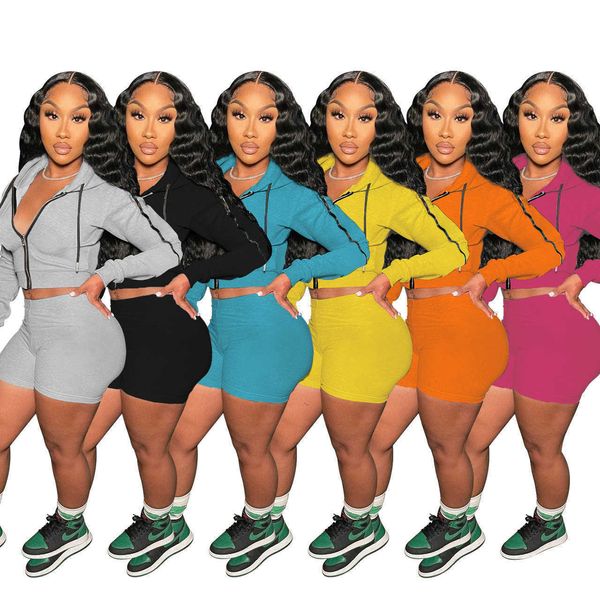 2021 autumn women two pieces pants outfits solid color zipper sweater long sleeve hoodie short pants jogger suit plus size sportswear, White
2021 autumn women two pieces pants outfits solid color zipper sweater long sleeve hoodie short pants jogger suit plus size sportswear, White