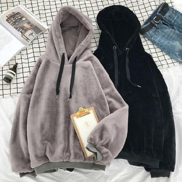 flannel pullover hoodies sweatshirt hooded coat women harajuku loose casual warm winter autumn female clothing women's & sweatshirts, Black
flannel pullover hoodies sweatshirt hooded coat women harajuku loose casual warm winter autumn female clothing women's & sweatshirts, Black
