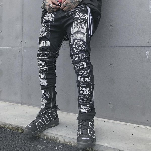 men's jeans 2021 fashion scrawl letters black printed leg zipper slim cowboy pants, Blue
men's jeans 2021 fashion scrawl letters black printed leg zipper slim cowboy pants, Blue