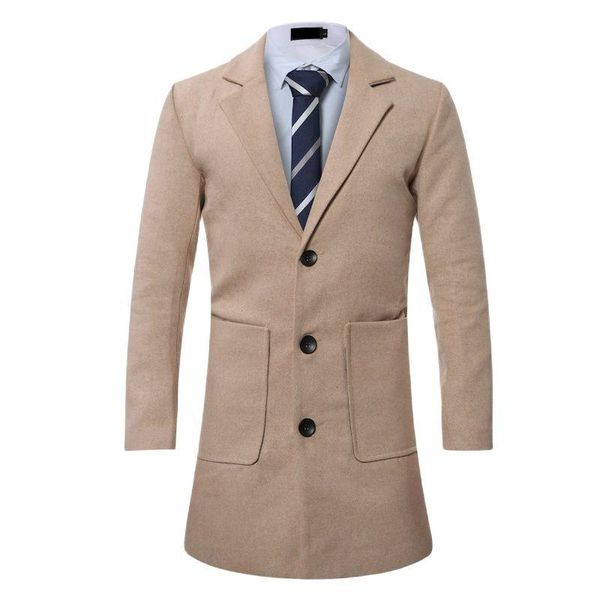 men's wool & blends trench winter jacket fall and woolen coat with large pockets + solid color button doors 6 plus-size, Black
men's wool & blends trench winter jacket fall and woolen coat with large pockets + solid color button doors 6 plus-size, Black