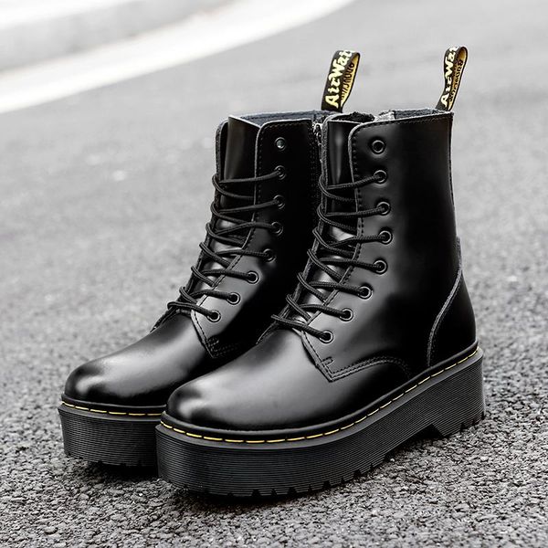 boots fashion flat shoes woman high heel platform pu leather lace up women plus size 42, Black
boots fashion flat shoes woman high heel platform pu leather lace up women plus size 42, Black