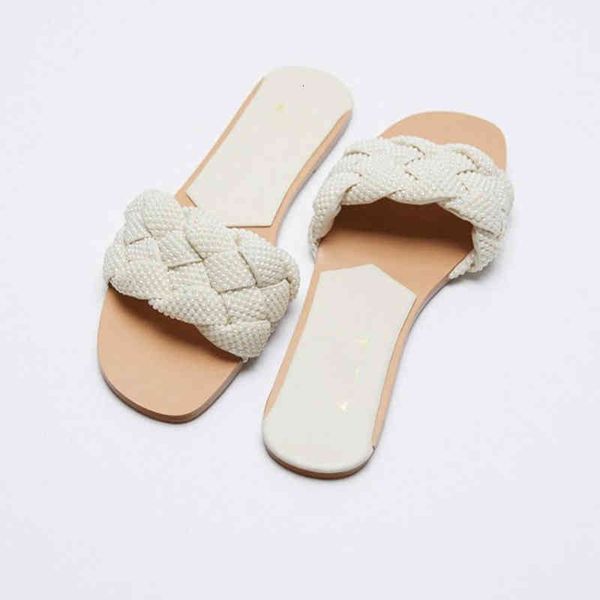 slippers new summer women woven slides flat sandals ladies shoes fashion pearl weave outdoor kw60, Black
slippers new summer women woven slides flat sandals ladies shoes fashion pearl weave outdoor kw60, Black