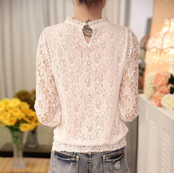 women's blouses & shirts feminine blusas 2021 spring long sleeve lace floral chiffon summer casual, White
women's blouses & shirts feminine blusas 2021 spring long sleeve lace floral chiffon summer casual, White