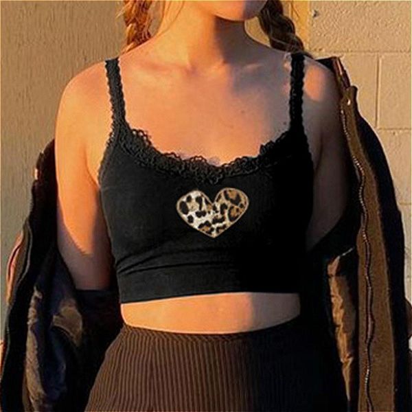 women's tanks & camis women lace trim cami punk casual tank summer ladies sleeveless leopard heart print slim fit crop top, White
women's tanks & camis women lace trim cami punk casual tank summer ladies sleeveless leopard heart print slim fit crop top, White