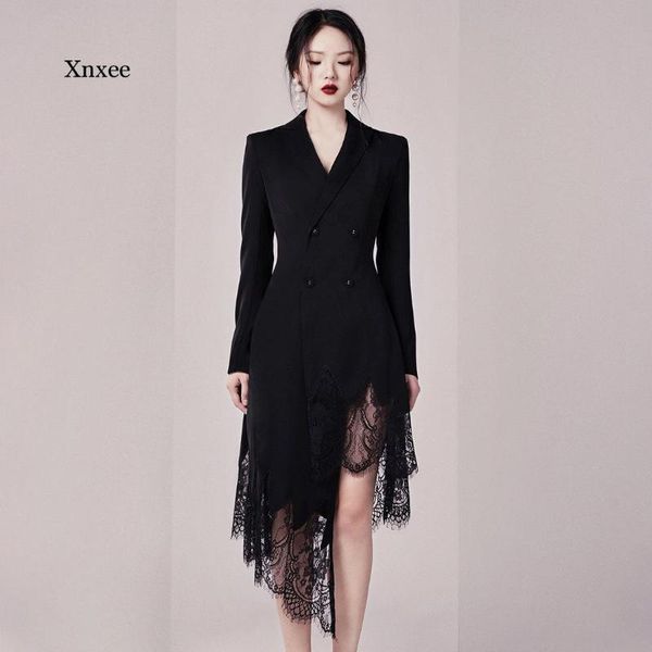 spring autumn irregular notched double breasted dress lace pachtwork asymmetrical long jacket female fashion dresses casual, Black;gray
spring autumn irregular notched double breasted dress lace pachtwork asymmetrical long jacket female fashion dresses casual, Black;gray