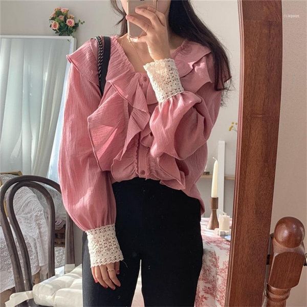 alien kitty 2021 sweet all-match lace style ruffles female fashion elegant loose solid brief blouses office lady shirts1, White
alien kitty 2021 sweet all-match lace style ruffles female fashion elegant loose solid brief blouses office lady shirts1, White