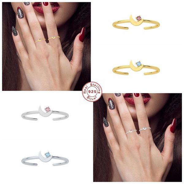 cluster rings 100% real s925 sterling silver wedding ring korean ins colorful crystal moon opening for women girl anillos fine jewerly, Golden;silver
cluster rings 100% real s925 sterling silver wedding ring korean ins colorful crystal moon opening for women girl anillos fine jewerly, Golden;silver