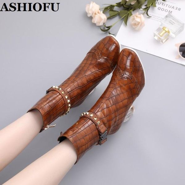 boots ashiofu 2021 real pos women's crystal-heeled rivets spikes vintage party ankle booties large size fashion, Black
boots ashiofu 2021 real pos women's crystal-heeled rivets spikes vintage party ankle booties large size fashion, Black